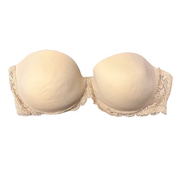 Secret Treasures Cream Strapless Lace Bra Size 36C - Picture 1 of 7